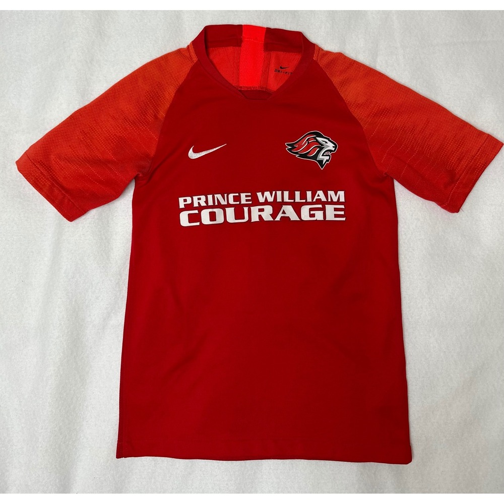 Nike Soccer Jersey Kids Sz M Red Dri-FIT Youth Shirt 35 A4-044